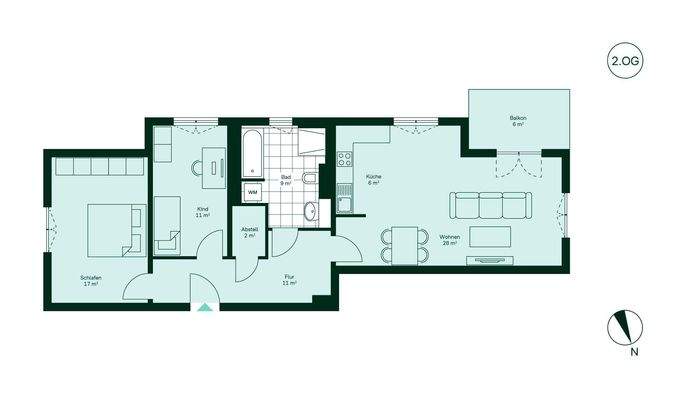 Komfortabler Grundriss