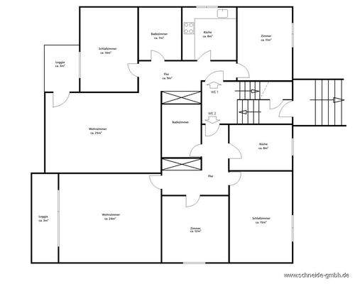 Erdgeschoss - WE 1 und WE 2