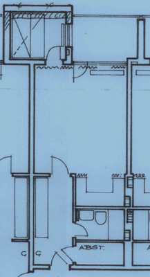 Grundriss 46,39 m² mit 100 % Balkon