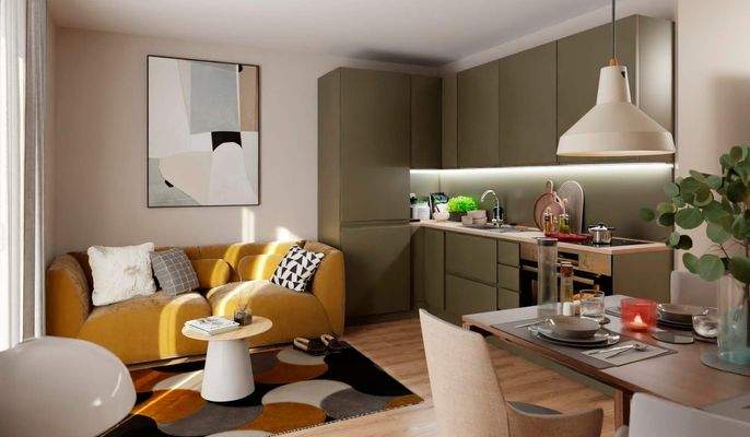 Mit der offenen Küche können Sie sich kulinarisch ausleben