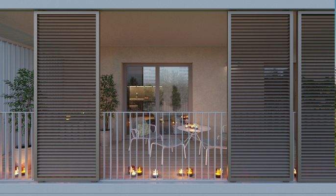 Visu_Detail Balkon Abend