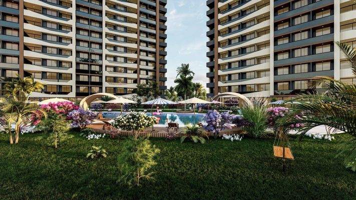 Brand-New Flats with Pool Near the Sea in Tömük Mersin