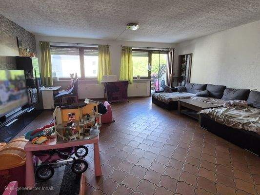 Wohnzimmer mit Zugang zum Balkon