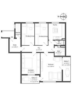 Grundrissvorschlag 4 Zimmer