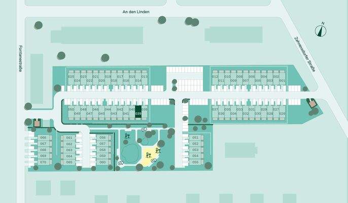 Lage des Reihenhaus im Quartier