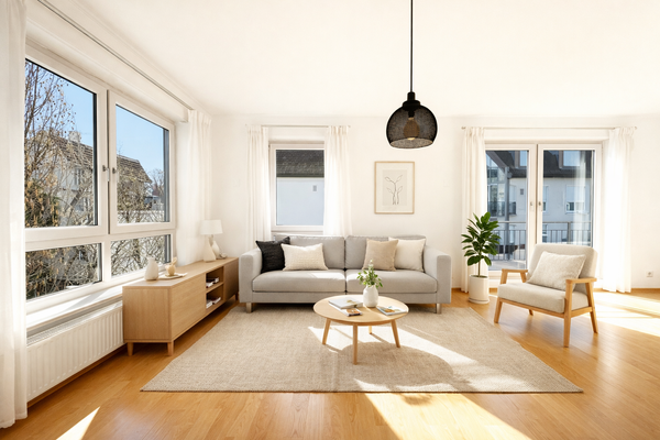 Wohnzimmer - (KI generiertes Einrichtungsbeispiel)