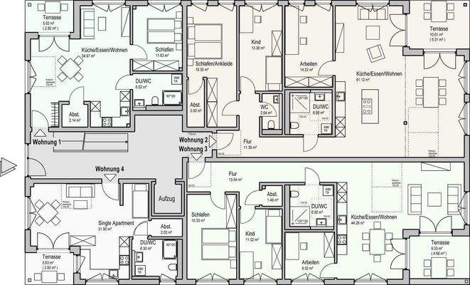 Grundriss EG Wohnung 4