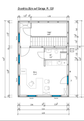 DG Büro über Garage