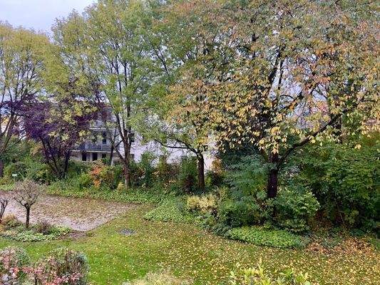 Blick vom Balkon ins Grüne