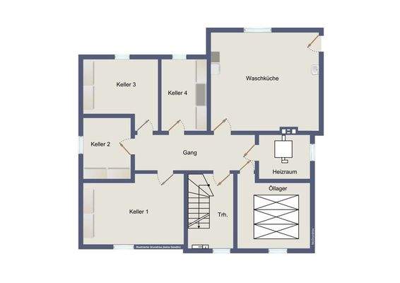 Kellergeschoss (kein Maßstab)