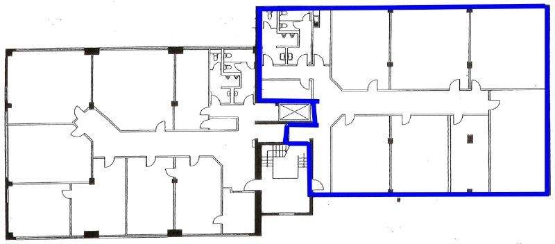 Grundriss 1 Obergeschoss - blau gekennzeichnet