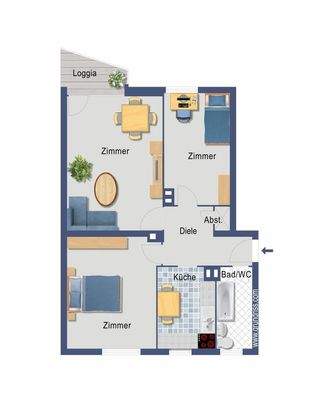 WE 19 - Grundriss gestaltet