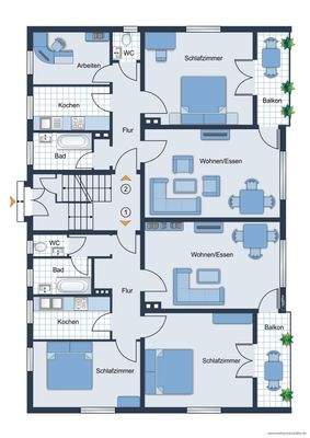 Grundrissskizze EG Vordergebäude