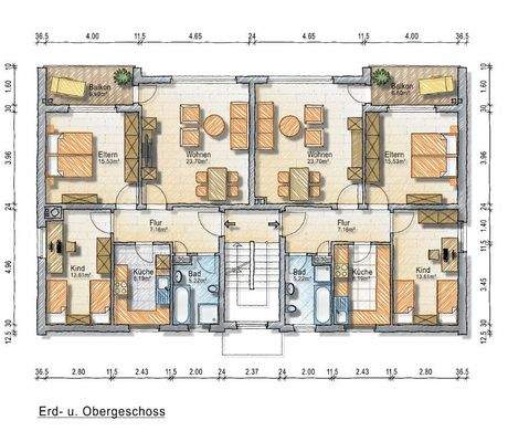 Grundriss Erd/Obergeschoss G