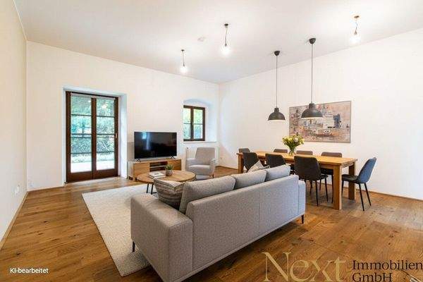 Wohn-/Esszimmer - KI möbliert