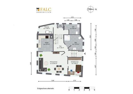 Grundriss Erdgeschoss alternativ