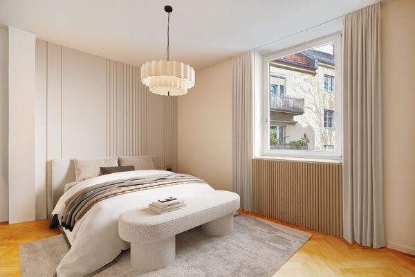 Schlafzimmer zum ruhigen Hinterhof.