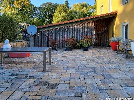 Sitzplatz vor der Sauna