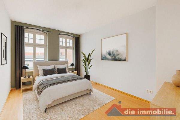 Schlafzimmer - mit KI möbliert