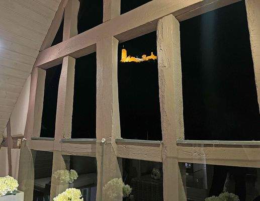 Burgblick bei Abendbeleuchtung