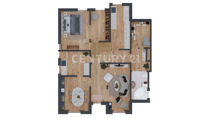 Grundriss visualisiert Erdgeschoss