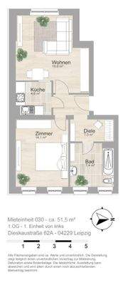 Grundriss farbig / möbliert