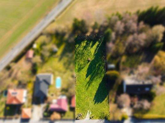 Ansicht des Baugrundstücks aus der Vogelperspektive