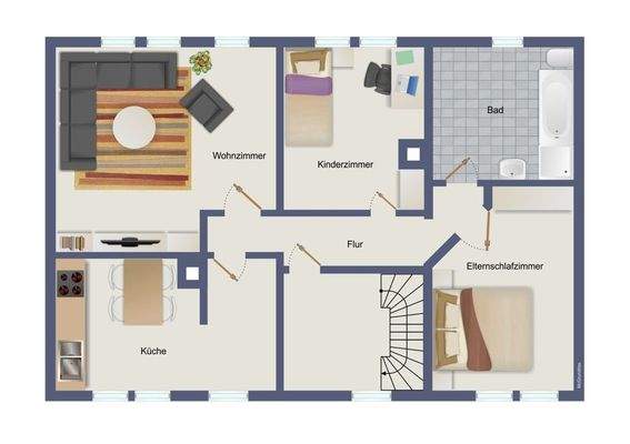 Obergeschoss (kein Maßstab)