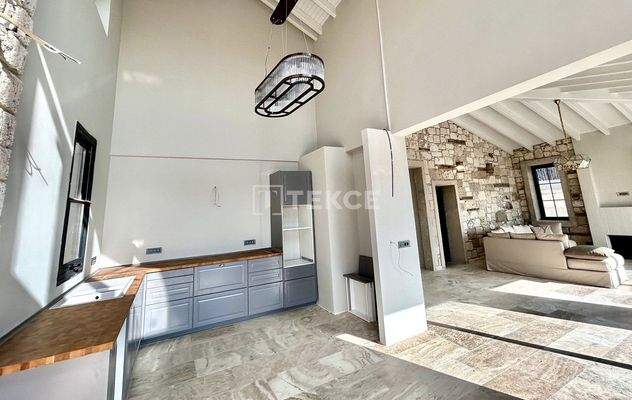 Specially Designed Stone-Coated Home with Pool in Çeşme