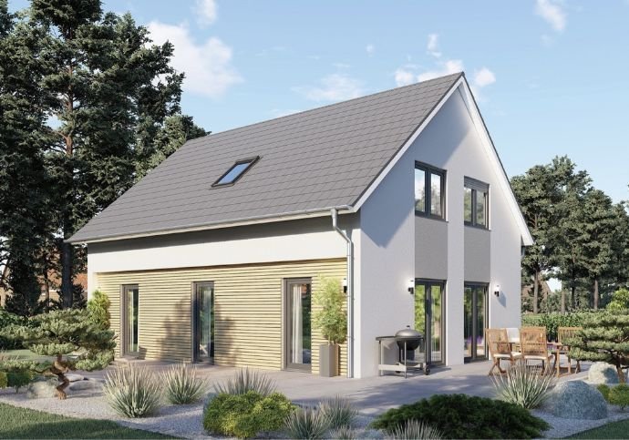 modernes Energiesparhaus mit großem Grundstück