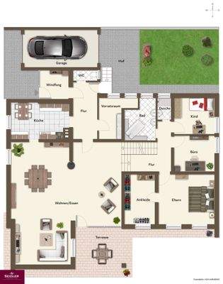 Illustrierter Grundriss EG