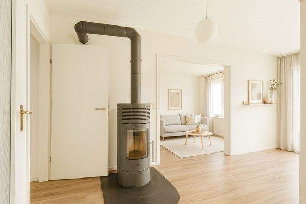 Essbereich und Kamin visualisert