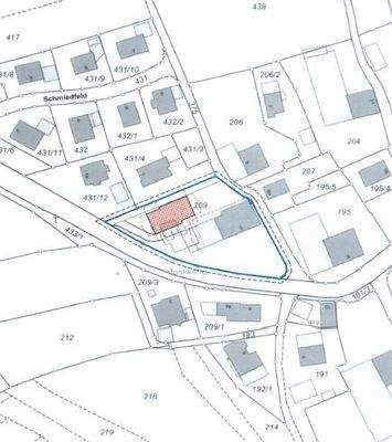 Lageplan mit Baufenster