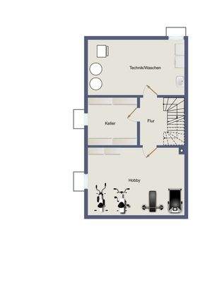 2D Grundriss des Kellers