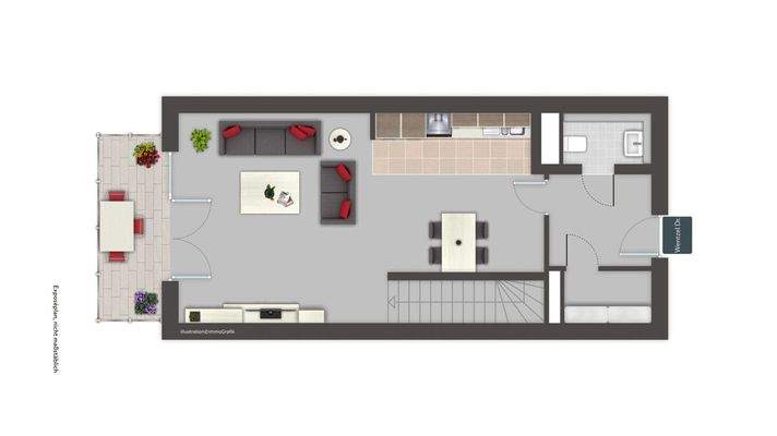 Grundriss 2. OG (untere Etage)