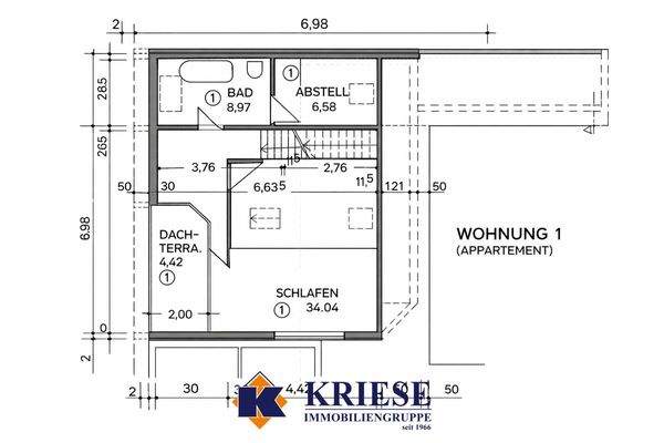 Obergeschoss Wohnung 1 (räumliche Darstellung)