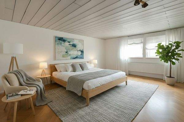 Schlafzimmer Dachgeschoss (ausgebaute Nutzfläche) illustriert