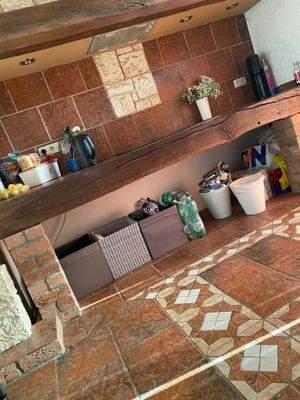 Küche rustikal Arbeitsplatte.JPG