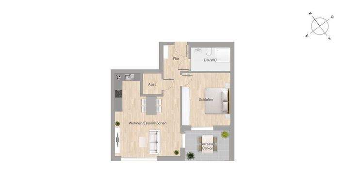 Grundriss 2-Zimmer-ETW