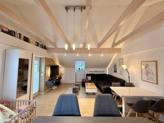 Wohnbereich Sichtdachstuhl