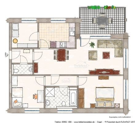 Aufteilung der Wohnung - Exposéplan - Skizze