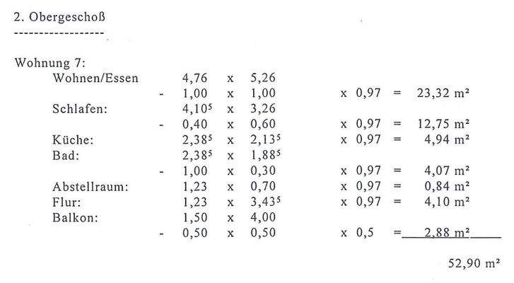 Wohnflächenberechnung