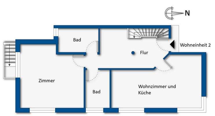 Grundrissskizze Erdgeschoss links