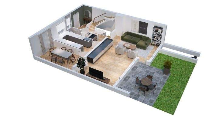 Grundriss-Skizze - Wohnbeispiel Erdgeschoss