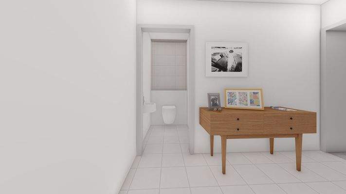 Flur mit Gäste-WC Visualisierung 