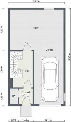 Keller mit Bemaßung