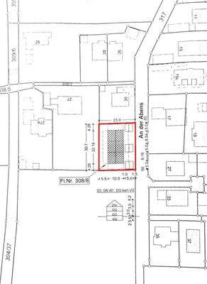 Flurkarte mit Baufenster