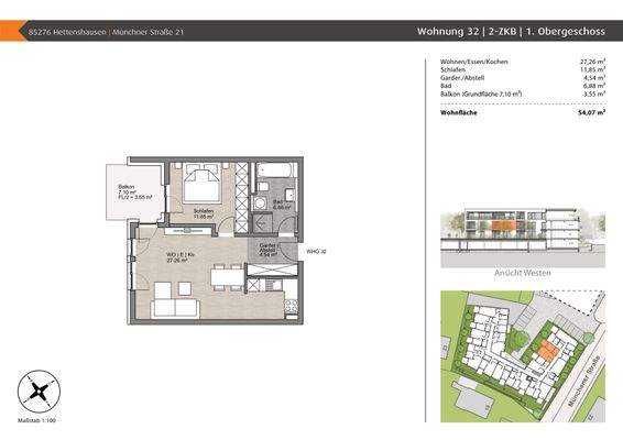 Grundriss Wohnung 32