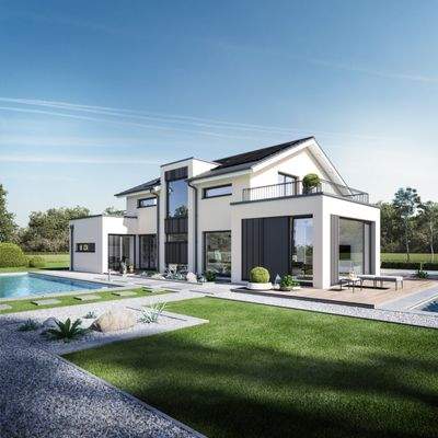 Haus mit Anbauteilen