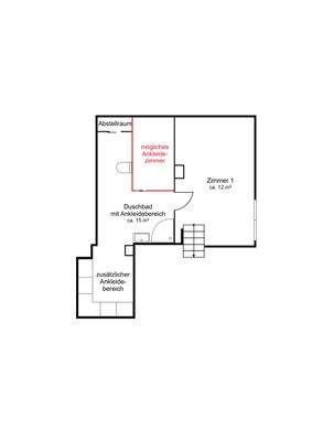 Grundriss Dachgeschoss mit möglichem Ankleidezimmer